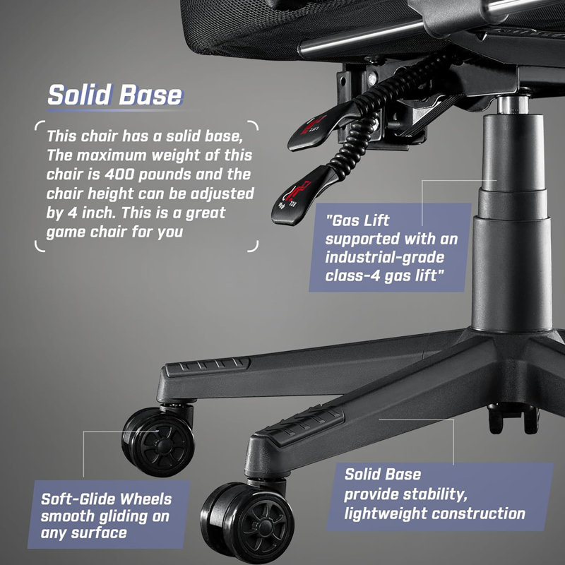 BOSSIN Adjustable Reclining Ergonomic Faux Leather Swiveling PC & Racing Game Chair with